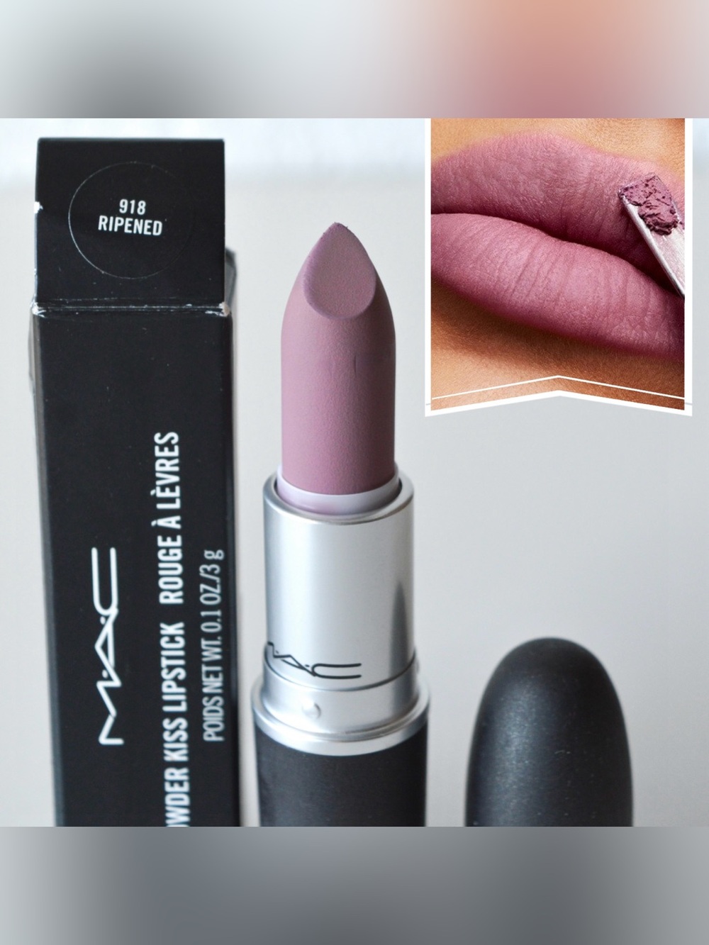 MAC Cosmetics Powder Kiss Lipstick *RIPENED* Dusty Mauve Discontinued Like New